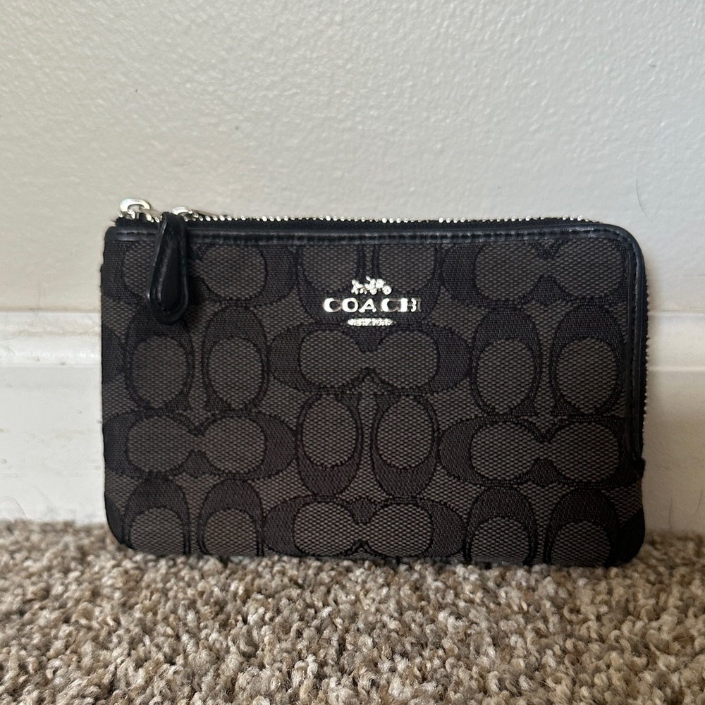 Coach Signature Black Wristlet or Wallet